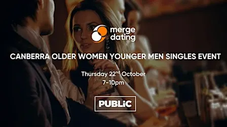 Canberra Older Women Younger Men Singles Event | Public Bar | 22nd October