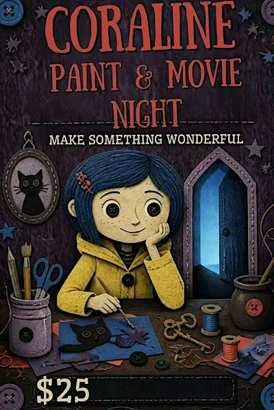 Coraline Paint and Movie Night