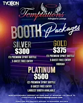 ULTIMATE EXPERIENCE AND LATE NIGHT VIBES @ TEMPTATIONS ARLINGTON  LOUNGE