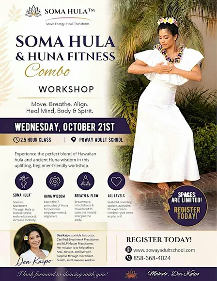 Soma Hula & Huna Fitness through Poway Adult School
