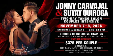 Two-Day Tango Salon Couples Intensive with Jonny Carvajal & Suyay Quiroga