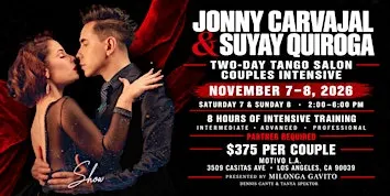 Two-Day Tango Salon Couples Intensive with Jonny Carvajal & Suyay Quiroga