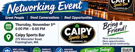 November Metrowest Networking &Social Event w/ Mass Professional Networking