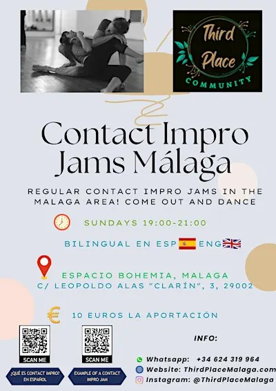 Contact Improvisation in Malaga : dance, movement, connection, awareness