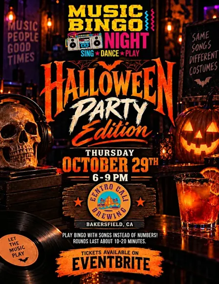 Pre Halloween Party Music Bingo Night @ Centro Cali Brewing in Bakersfield