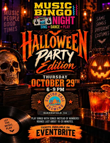 Pre Halloween Party Music Bingo Night @ Centro Cali Brewing in Bakersfield