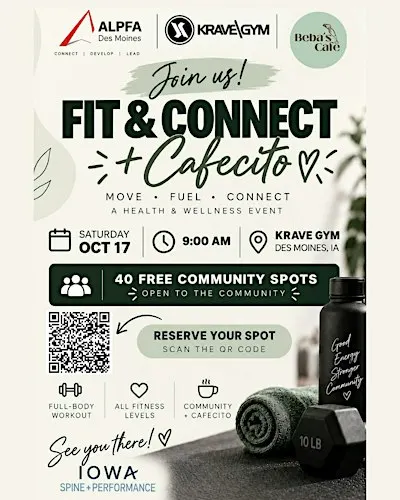 Fit & Connect + Cafecito: ALPFA DSM x Krave Gym x Beba's Cafe