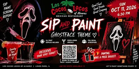 Sip & Paint - Ghostface Theme - Sunday, Oct 11, 2026