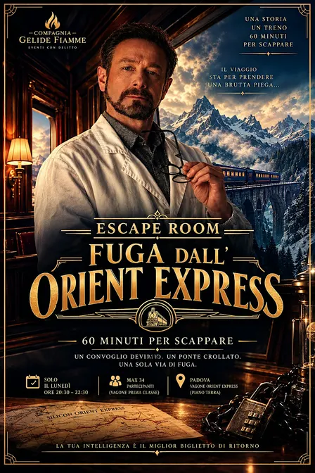 Escape Room a Padova con cena e indagine: Fuga dal Vagone Orient Express