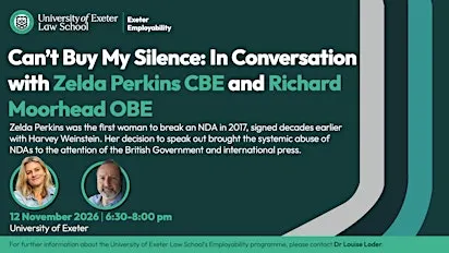 Can’t Buy My Silence: In Conversation with Zelda Perkins CBE