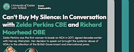Can’t Buy My Silence: In Conversation with Zelda Perkins CBE