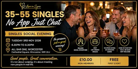 35 to 55 Singles No App Just Chat Social at All Bar One Worcester