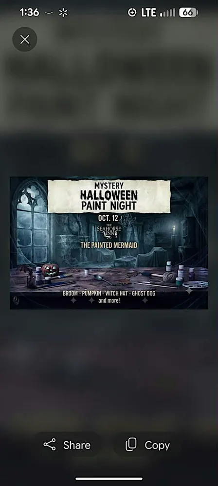 Mystery Halloween Paint Night at the Seahorse Inn Oct. 12
