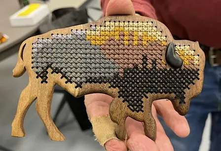 Cross Stitch on Wood