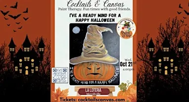 "Happy Halloween" Cocktails and Canvas Paint & Sip Art Event