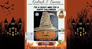 "Happy Halloween" Cocktails and Canvas Paint & Sip Art Event