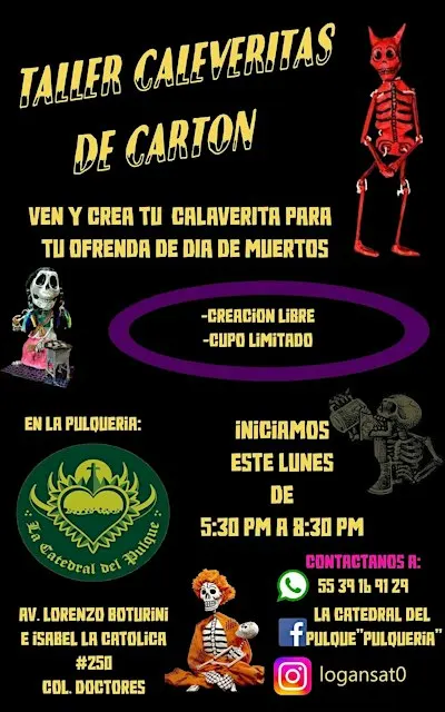Calaveritas de carton el taller  (Cardboard skullcaps the workshop)