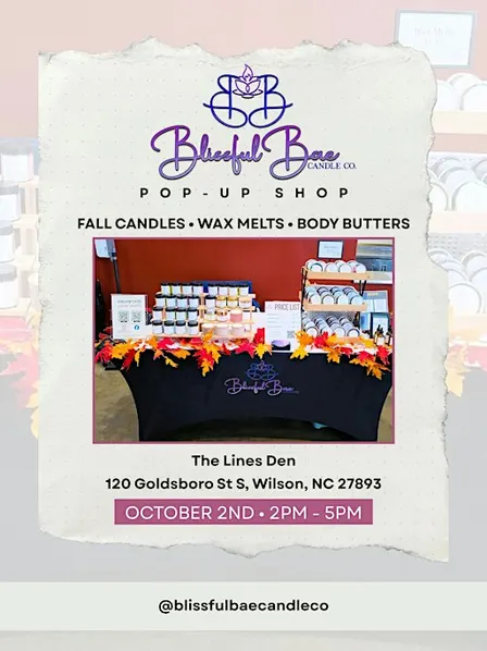 Blissful Bae Candle Co Pop-Up Shop at The Lines Den Bookstore