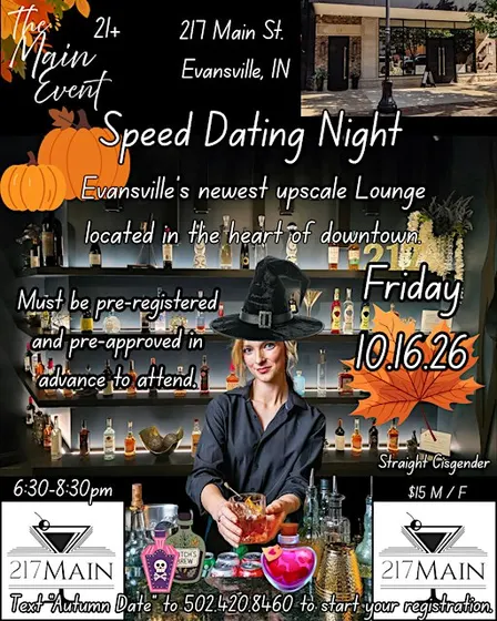 Speed Dating Night at 217 Main-Must be pre-registered, pre-approved / paid