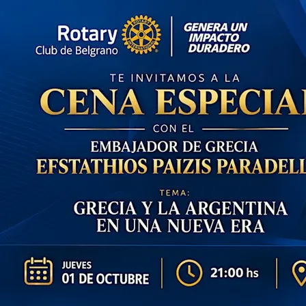 Cena Especial con el Embajador de Grecia, Efstathios Paizis Paradellis