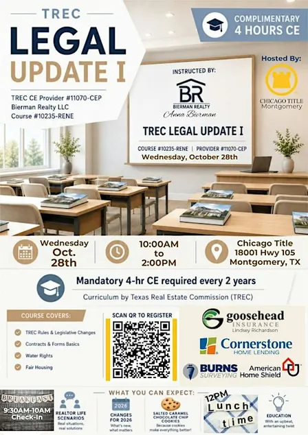 TREC Legal Update I - 4hr CE - Chicago Title in Montgomery TX