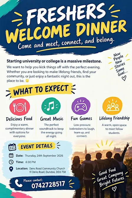 Dundee University Fresher’s Welcome Dinner