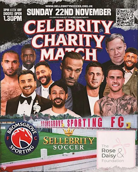 Celebrity charity football match at Bromsgrove Sporting Football Club