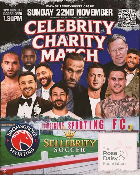 Celebrity charity football match at Bromsgrove Sporting Football Club