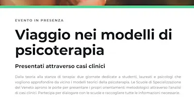Viaggio nei modelli di psicoterapia - 9 ottobre