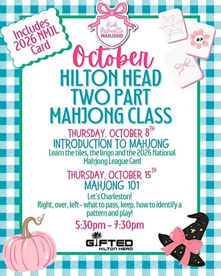Two Part Mahjong Class at Gifted, Hilton Head - October 8th & 15th