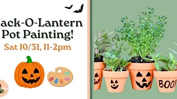 Jack-O-Lantern Pot Painting