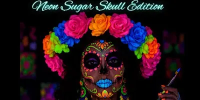 Sip & paint - Neon Sugar Skull Edition