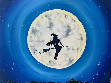 Moonlight Witch Paint and Sip in Orange! Halloween fun!