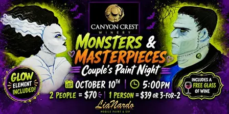Monsters & Masterpieces at Canyon Crest Winery w/LiaNardo Paint & Sip