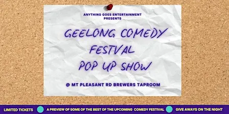 Geelong Comedy Festival- Preview Pop Up