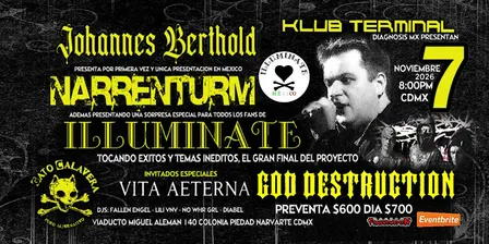 JOHANNES BERTHOLD Presenta NARRENTURM y ILLUMINATE EN CDMX  NOV 7 2026