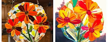 Autumn Flowers Fused Glass Workshop - Waterford  2:00