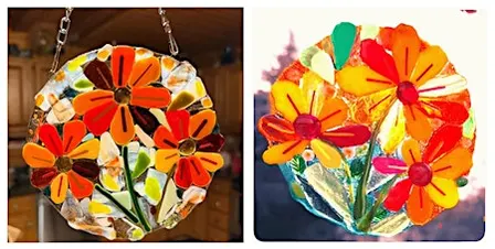 Autumn Flowers Fused Glass Workshop - Waterford 6:15