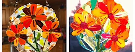 Autumn Flowers Fused Glass Workshop - Waterford 6:15