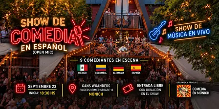 SHOW DE COMEDIA EN ESPAÑOL AL AIRE LIBRE (Open Mic)