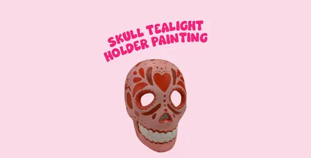 Skull tealight holder painting