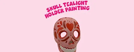 Skull tealight holder painting