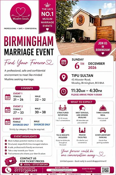 Muslim Marriage Events Birmingham - 3 Groups