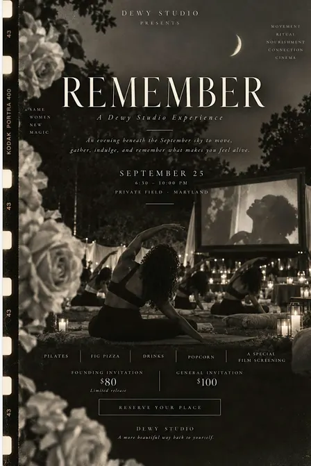 REMEMBER (Pilates & Cinema) founding invite