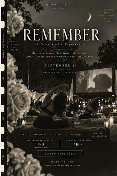 REMEMBER (Pilates & Cinema) founding invite