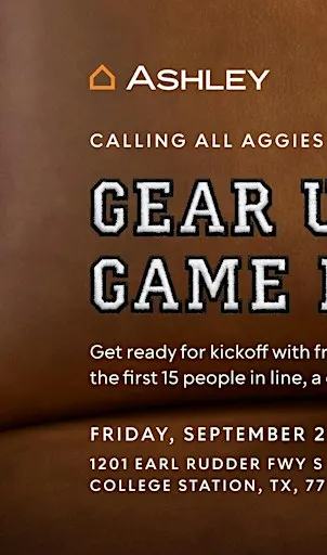 Gear up for Game Day with FREE Embroidery at Ashley - College Station, TX