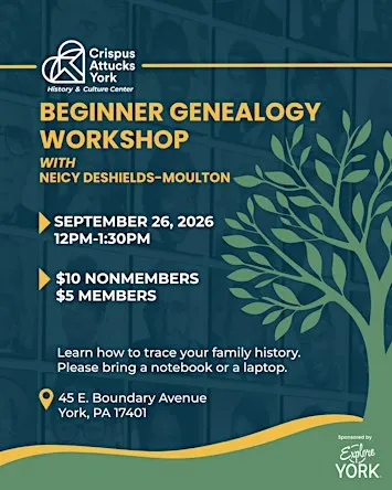 Beginner Genealogy Workshop - Buy Tickets Onsite
