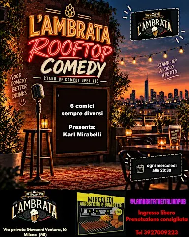 L'Ambrata Rooftop Comedy - Openmic Stand Up Comedy Milano Lambrate