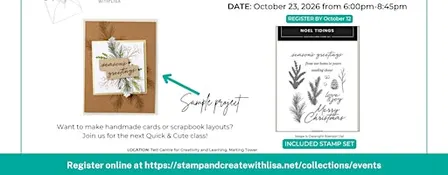 October Quick & Cute Scrapbook and Card Classes