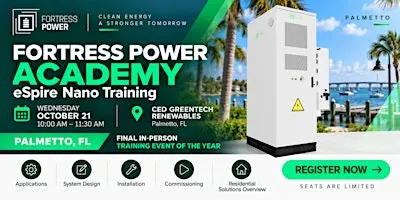 Fortress Power Academy: eSpire Nano National Training Tour - Palmetto, FL